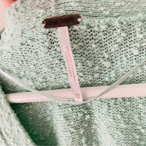 Free People Button Up Cardigan Teal Sz XS - Picture 4 of 8